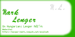 mark lenger business card